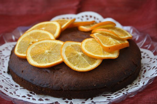 Gâteau orange et cannelle à la crème d’orange.